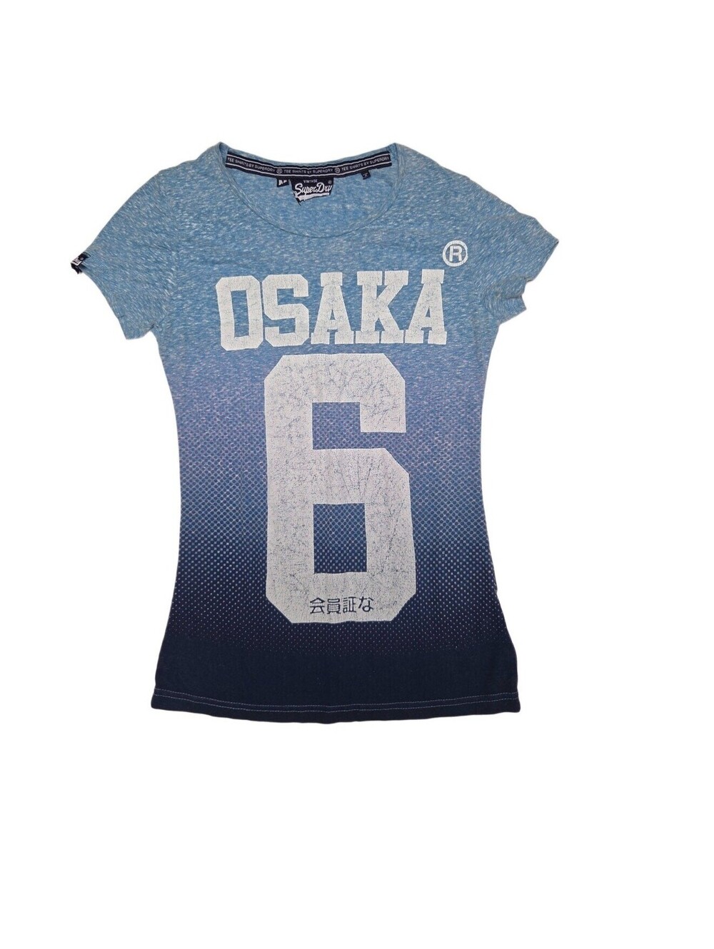 Superdry Osaka 6 Blue Ombre Gradient Short Sleeve T-Shirt Size M